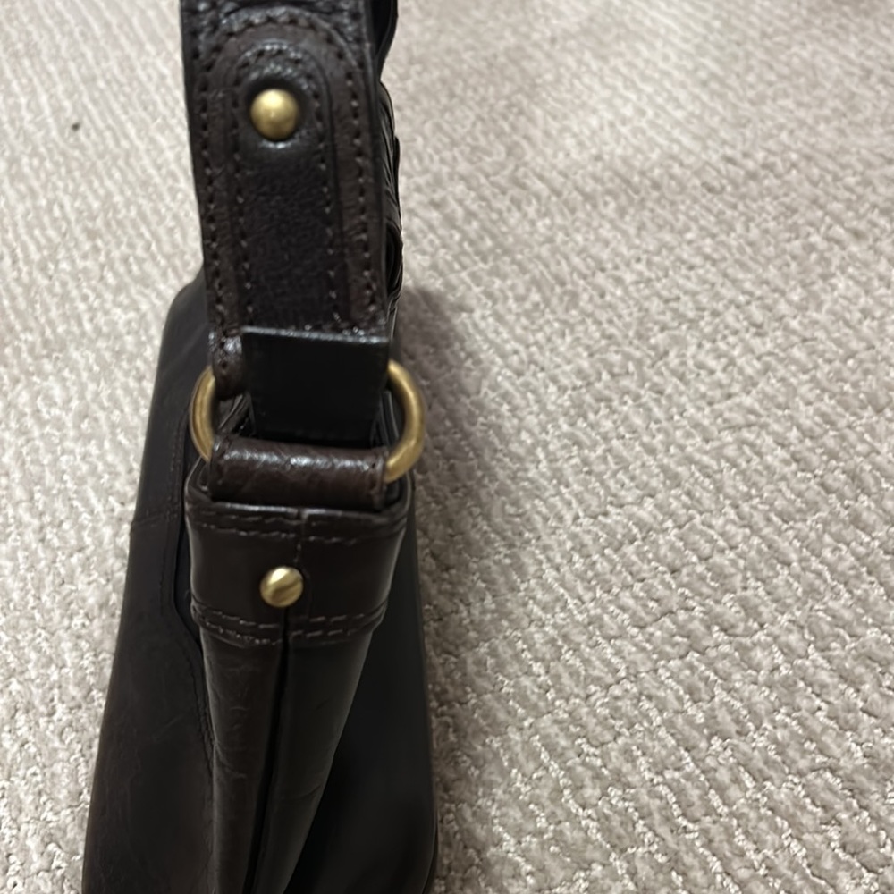 Leather Laura Ashley handbag-dk. Brown - Picture 10 of 13